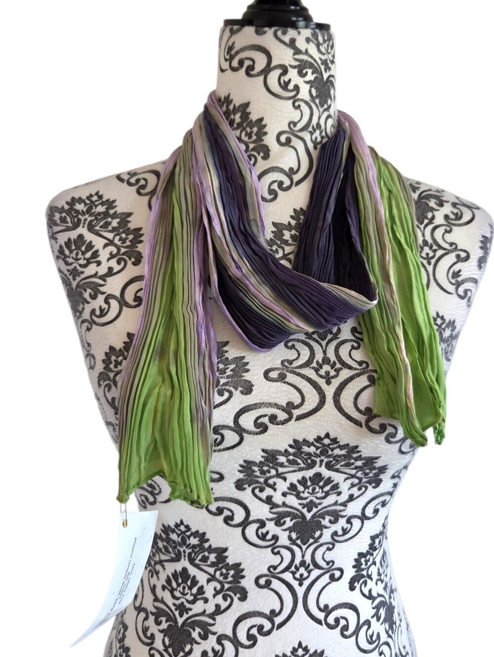 NWT Goldbirth Silks Barbara Berry Shibori Silk Scarf Hand Dyed Wearable Art - Picture 2 of 5